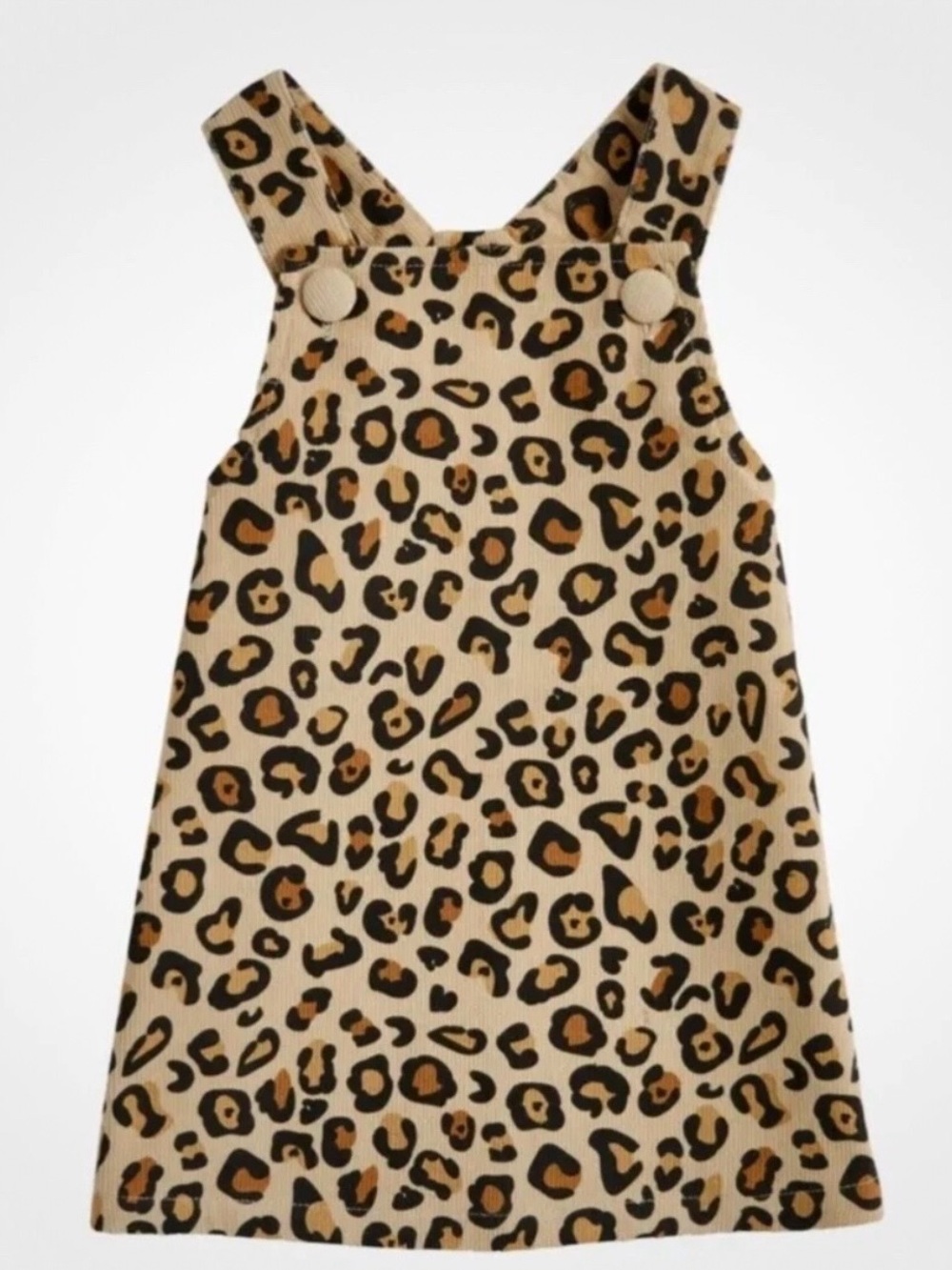 NWT Little Girls Leopard Print Corduroy Overall Dress Sizes 4T-5T Large Mud Pie
